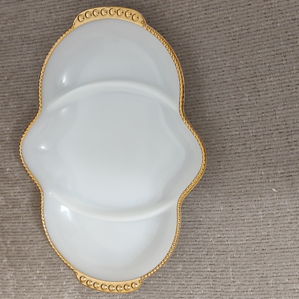 Vintage Gold Trim Glass Dish